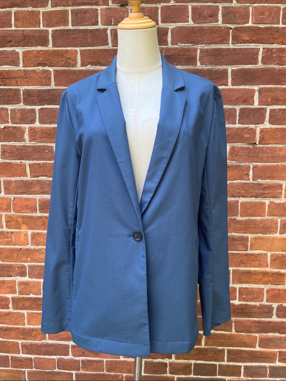 Kit and Ace Slate Blue Single-Button Blazer